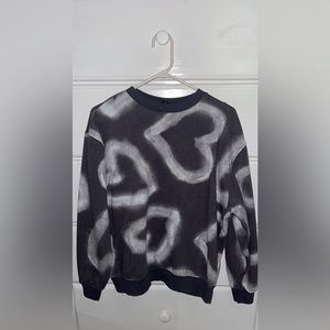 Wild Fable, Size: S, grey and white heart Crewneck sweatshirt from target